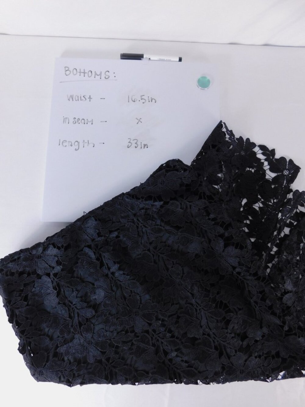 A New Day Skirt Womens Medium Black Floral Lace Midi Lined A-Line High Waist - Picture 5 of 5